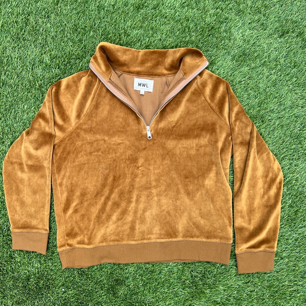 Madewell Velvet quarter zip jacket